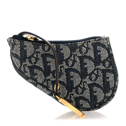 Christian Dior Monogram Saddle Coin Purse Navy 1 of 9