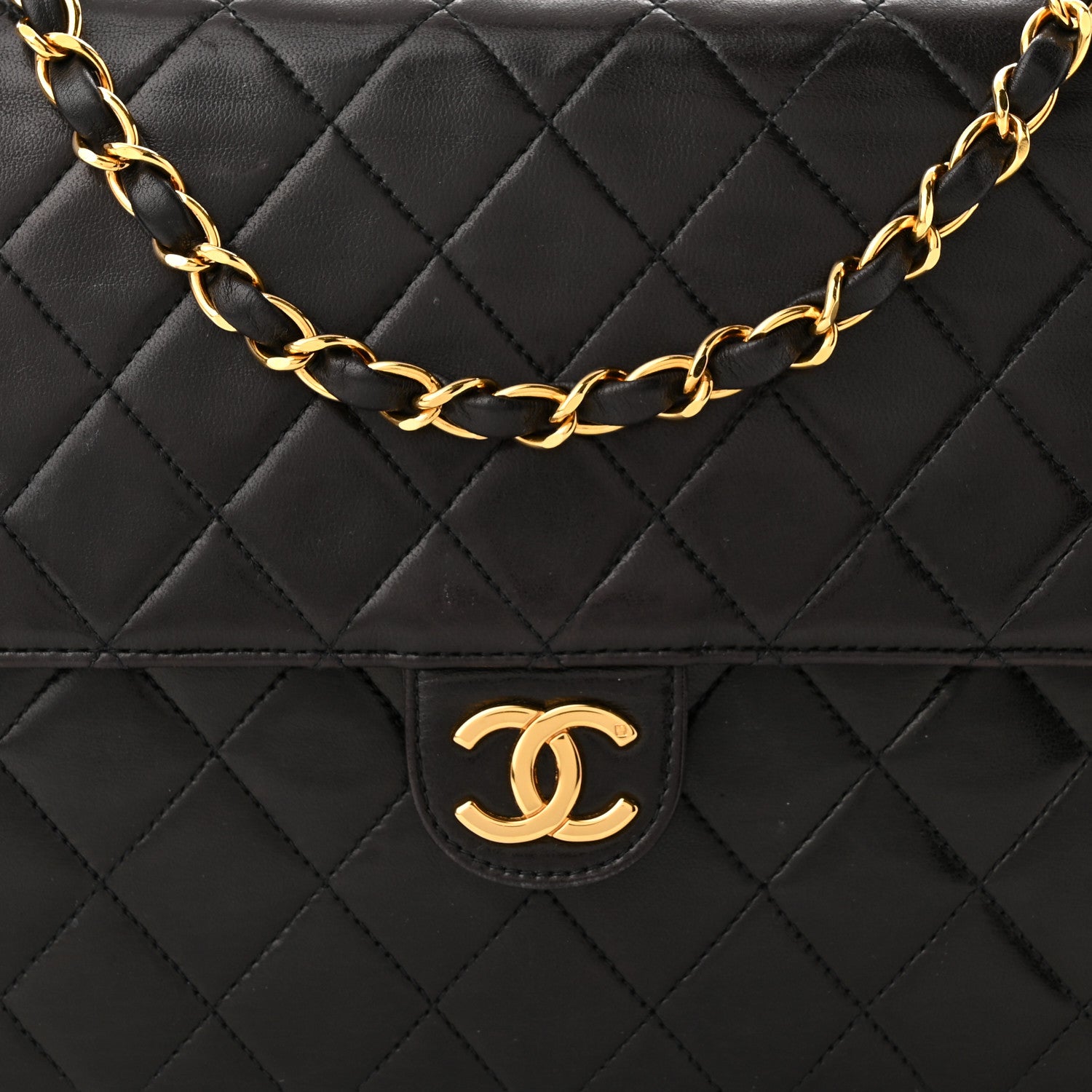 Chanel Lambskin Quilted Medium Single Flap Black 7 of 9