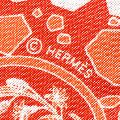 Hermes Silk La Danse Des Amazones Twilly Orange Corail White 4 of 5