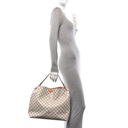 Louis Vuitton Damier Azur Graceful MM Rose Ballerine 2 of 9