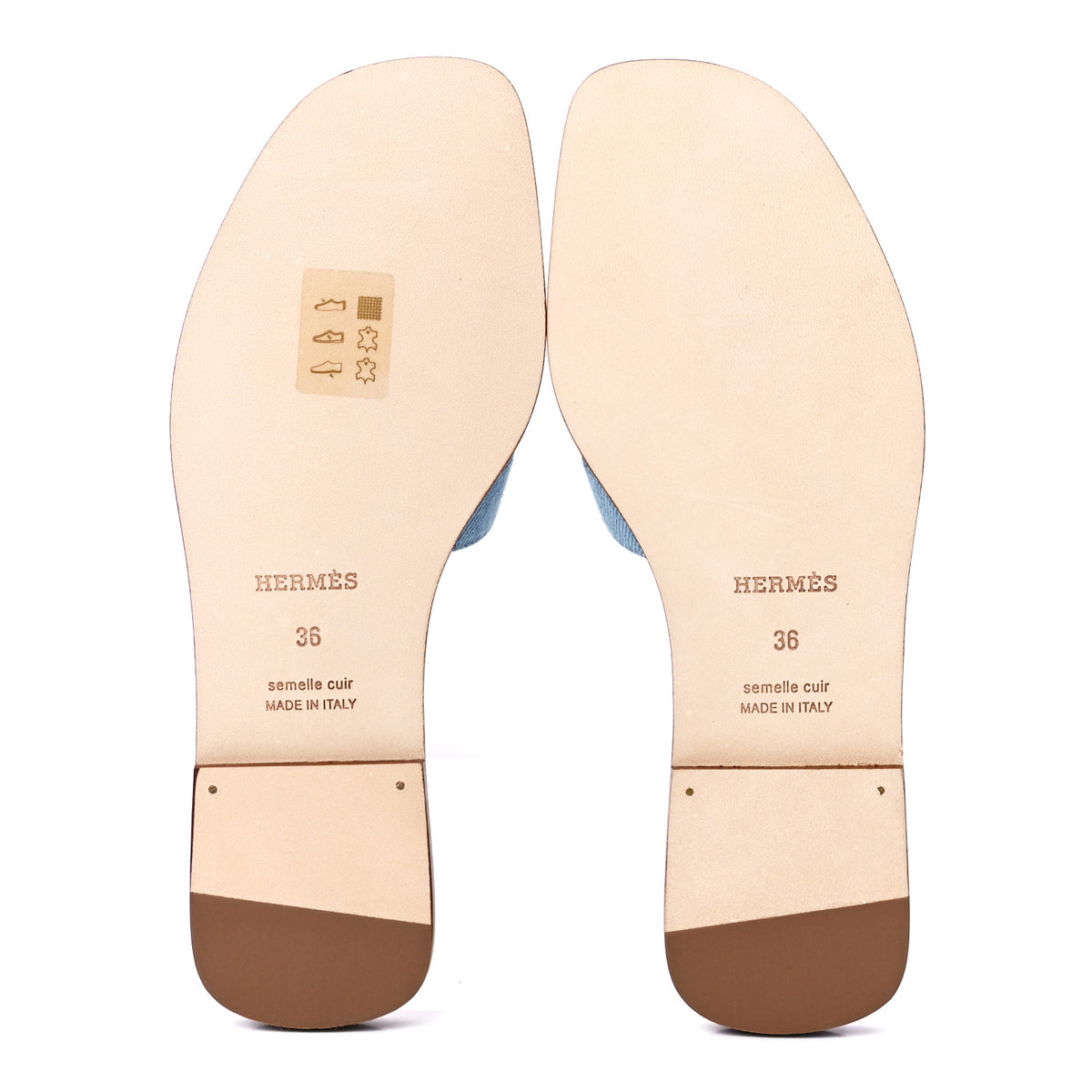 Denim Canvas Oran Sandals 36 Bleu Clair