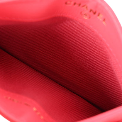 Chanel Caviar Quilted Chain CC Card Holder Dark Pink 5 of 9