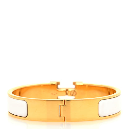 Hermes Enamel Narrow Clic Clac H Bracelet GM White 3 of 5