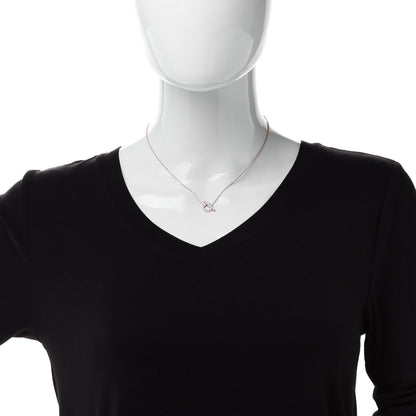 Hermes 18K Rose Gold Diamond Finesse Pendant Necklace 2 of 6