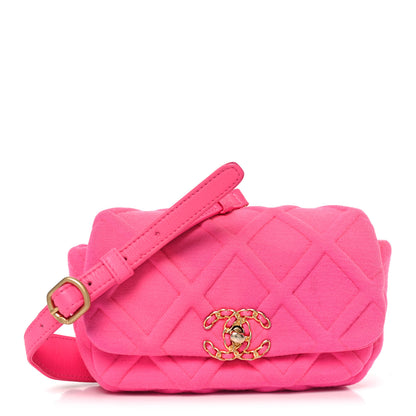 Chanel Jersey Quilted Chanel 19 Waist Bag Pink 1 of 10