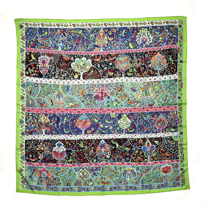 Hermes Cashmere Silk Au Pays De Oiseaux Fleurs Shawl 140 1 of 7