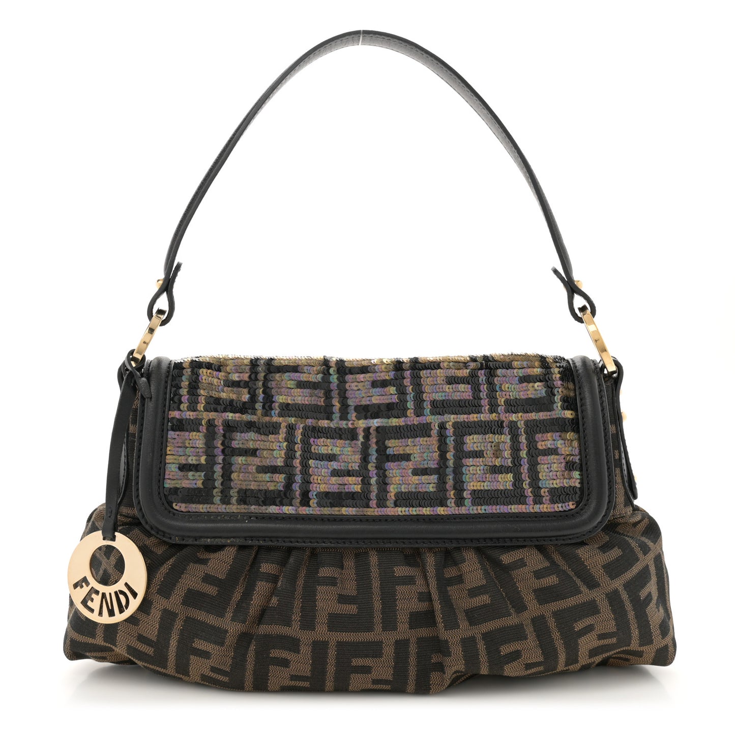 Zucca Sequin Chef Shoulder Bag Tobacco