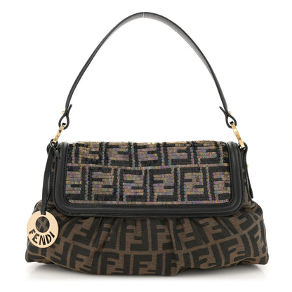 Fendi Zucca Sequin Chef Shoulder Bag Tobacco 1 of 16