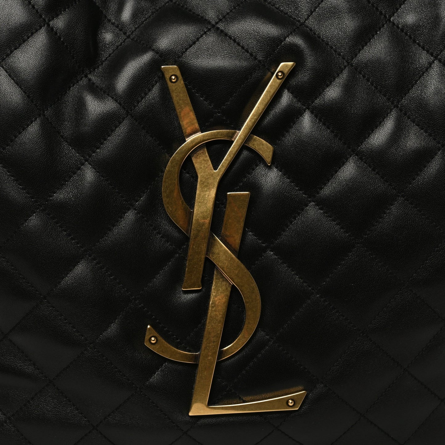 Lambskin Quilted Maxi Icare Shopping Tote Black