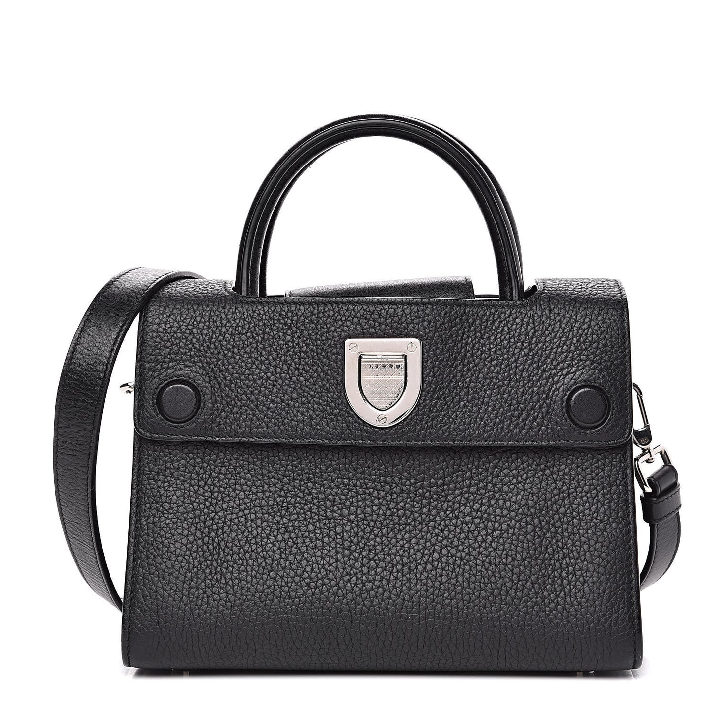 Grained Calfskin Mini Diorever Flap Black