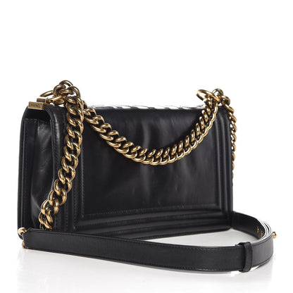 Chanel Glazed Calfskin Medium Boy Flap Black 3 of 13