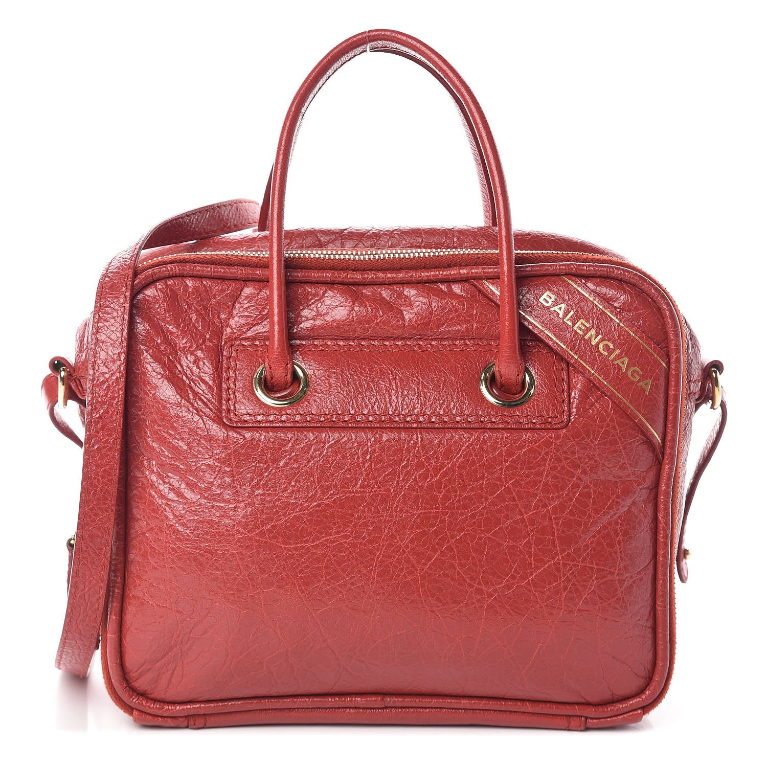 Balenciaga Agneau S Blanket Square Tote Rouge Brique 1 of 9