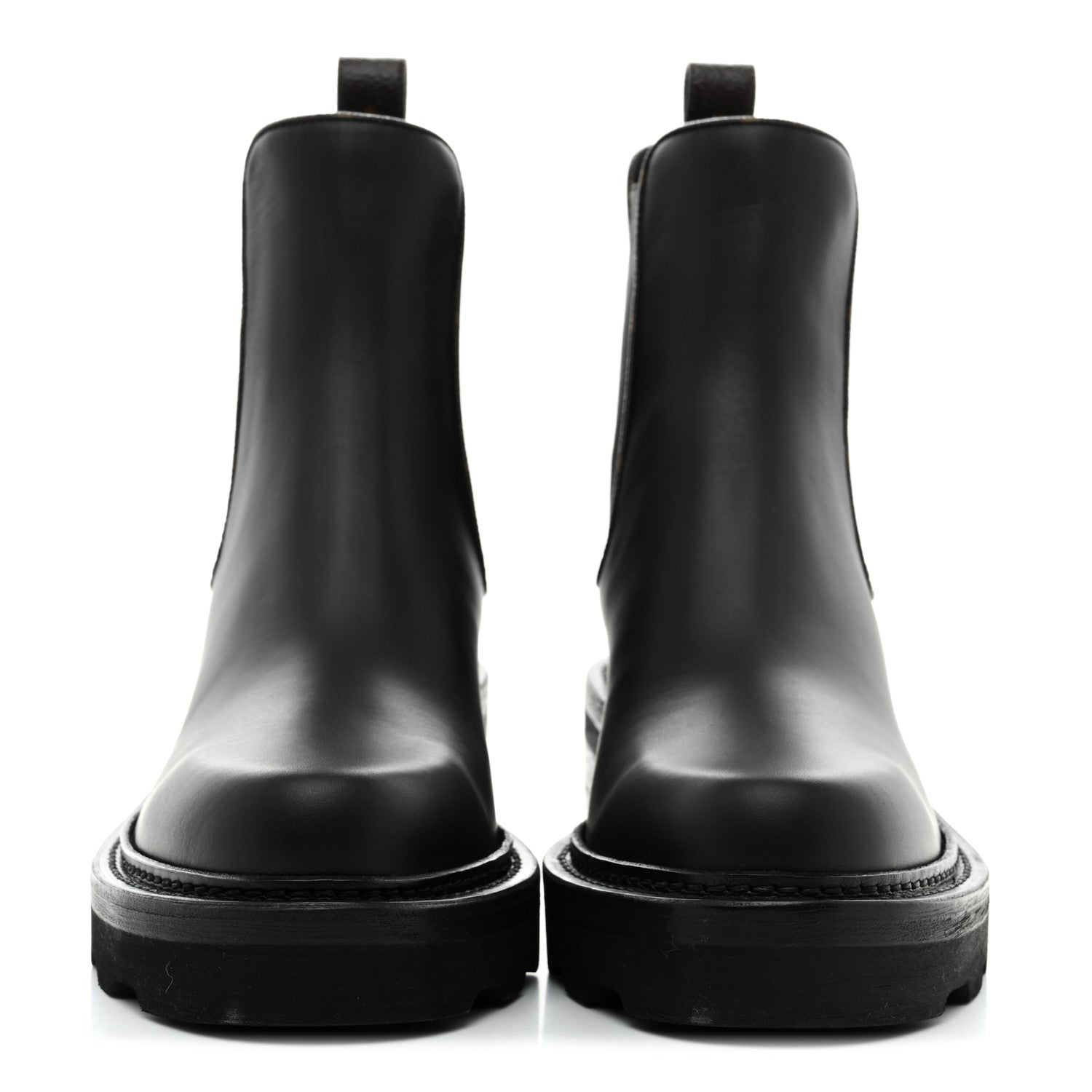 Louis Vuitton Calfskin Monogram Beaubourg Ankle Boots 37 Black 3 of 9