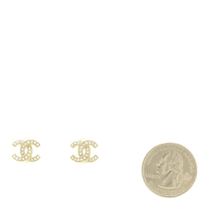 Chanel Crystal CC Earrings Light Gold 2 of 6