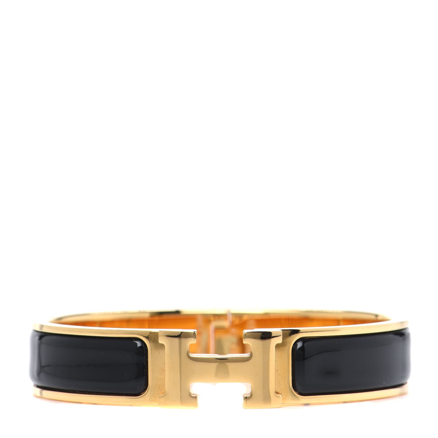 Enamel Narrow Clic Clac H Bracelet PM Black
