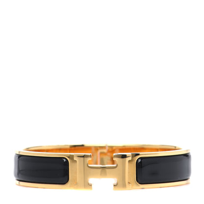 Hermes Enamel Narrow Clic Clac H Bracelet PM Black 1 of 3