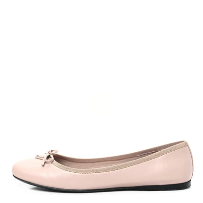 Prada Lambskin Bow Ballerina Flats 39.5 Nude 1 of 9
