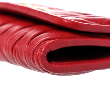 Miu Miu Nappa Matelasse Flap Card Holder Key Ring Fuoco 11 of 15