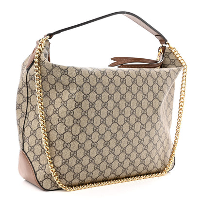 Gucci GG Supreme Monogram Large Linea A Hobo Light Brown 3 of 9