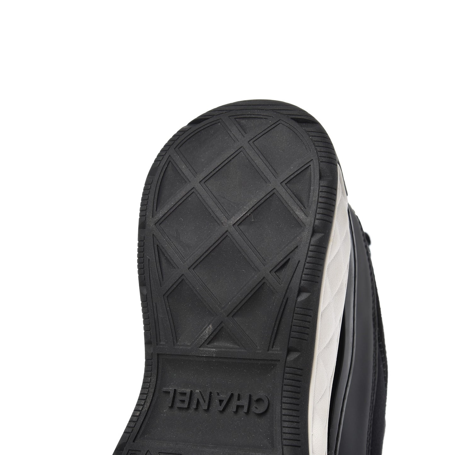Velvet Calfskin Mixed Fibers CC Sneakers 38.5 Black