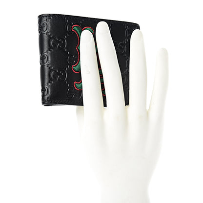 Gucci X MLB Guccissima LA Dodgers Embroidered Bi-Fold Wallet Black Green 2 of 8