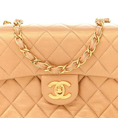 Chanel Metallic Lambskin Quilted Mini Square Flap Bronze 8 of 16