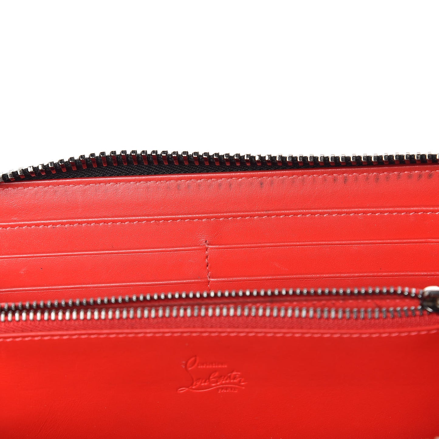 Calfskin Panettone Spiked Zip Around Wallet Caramel