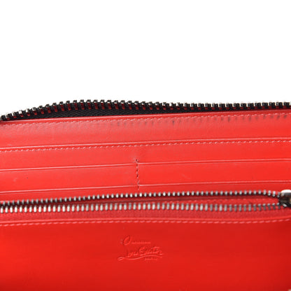 Christian Louboutin Calfskin Panettone Spiked Zip Around Wallet Caramel 7 of 9