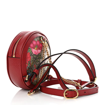 Gucci GG Supreme Monogram Web Flora Mini Ophidia Round Backpack Red 3 of 10