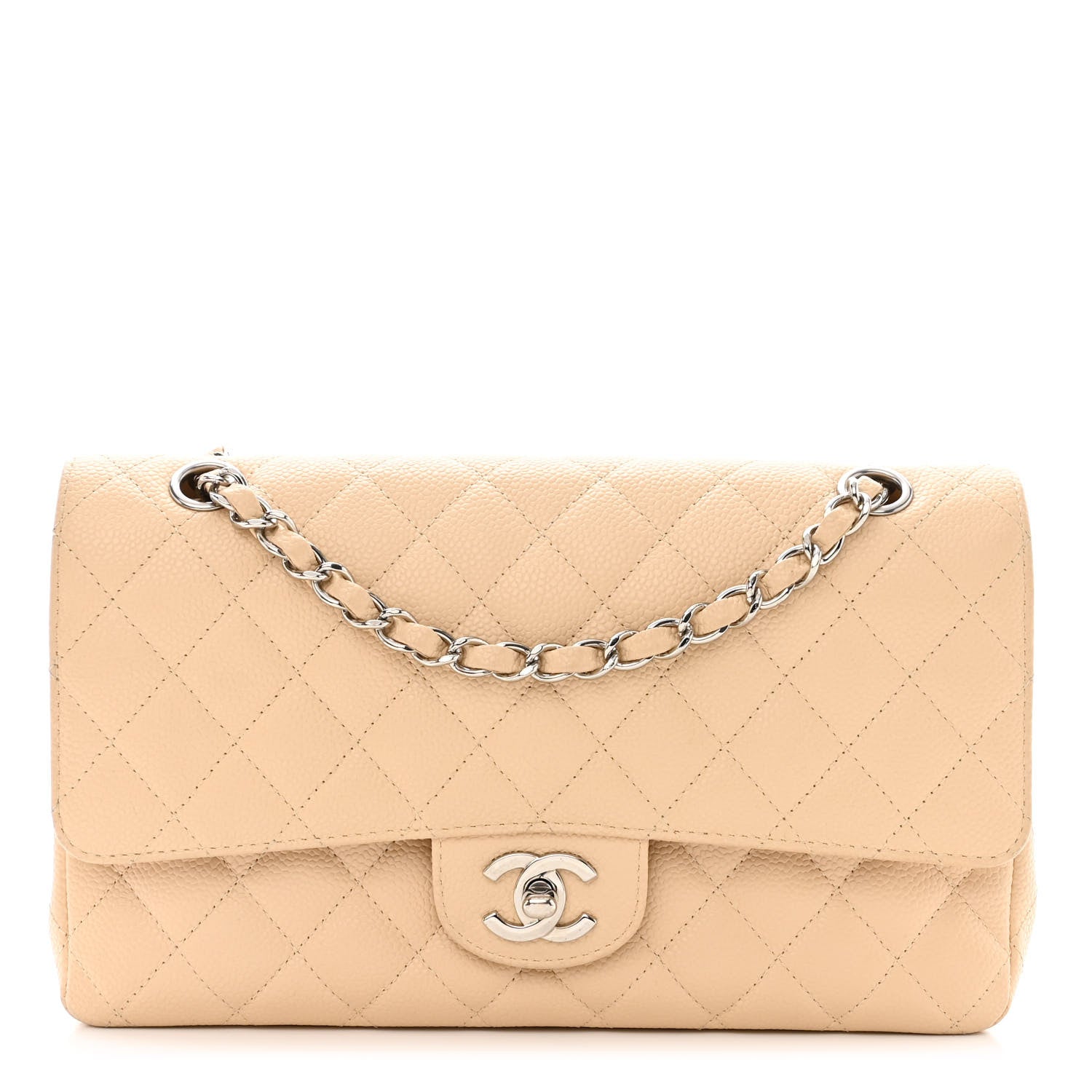 Chanel Caviar Quilted Medium Double Flap Beige Clair 1 of 13