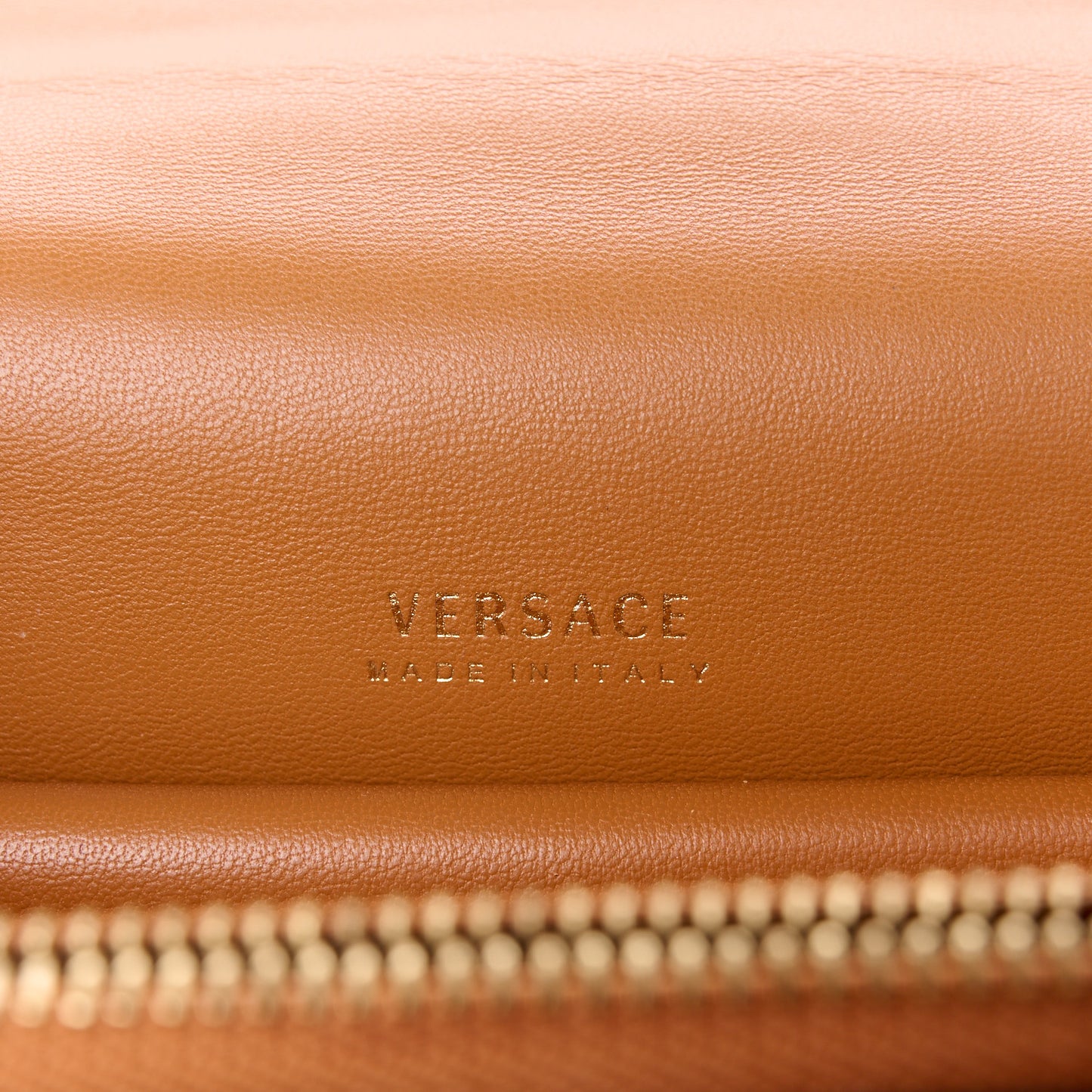 Vitello Barocco Virtus Top Handle Shoulder Bag Brown