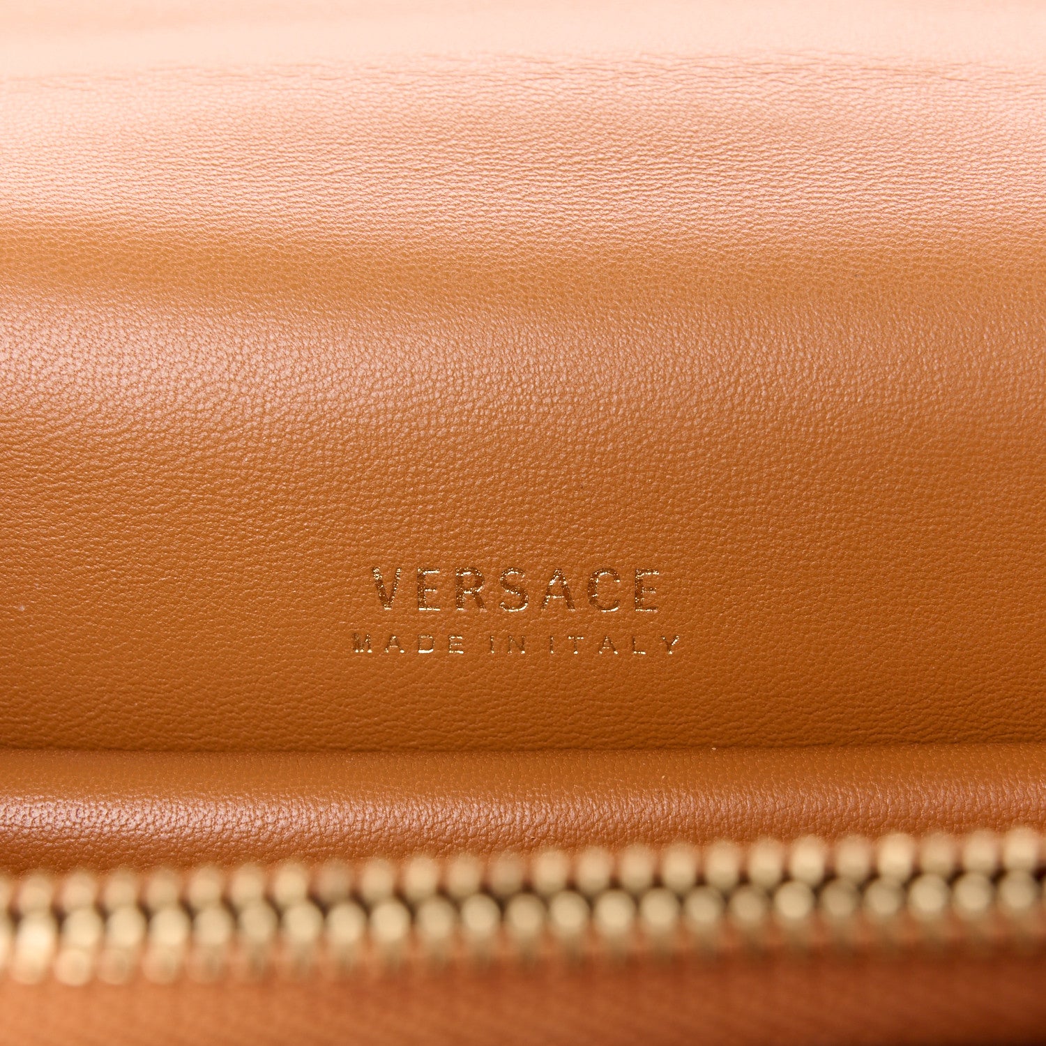 Versace Vitello Barocco Virtus Top Handle Shoulder Bag Brown 6 of 11