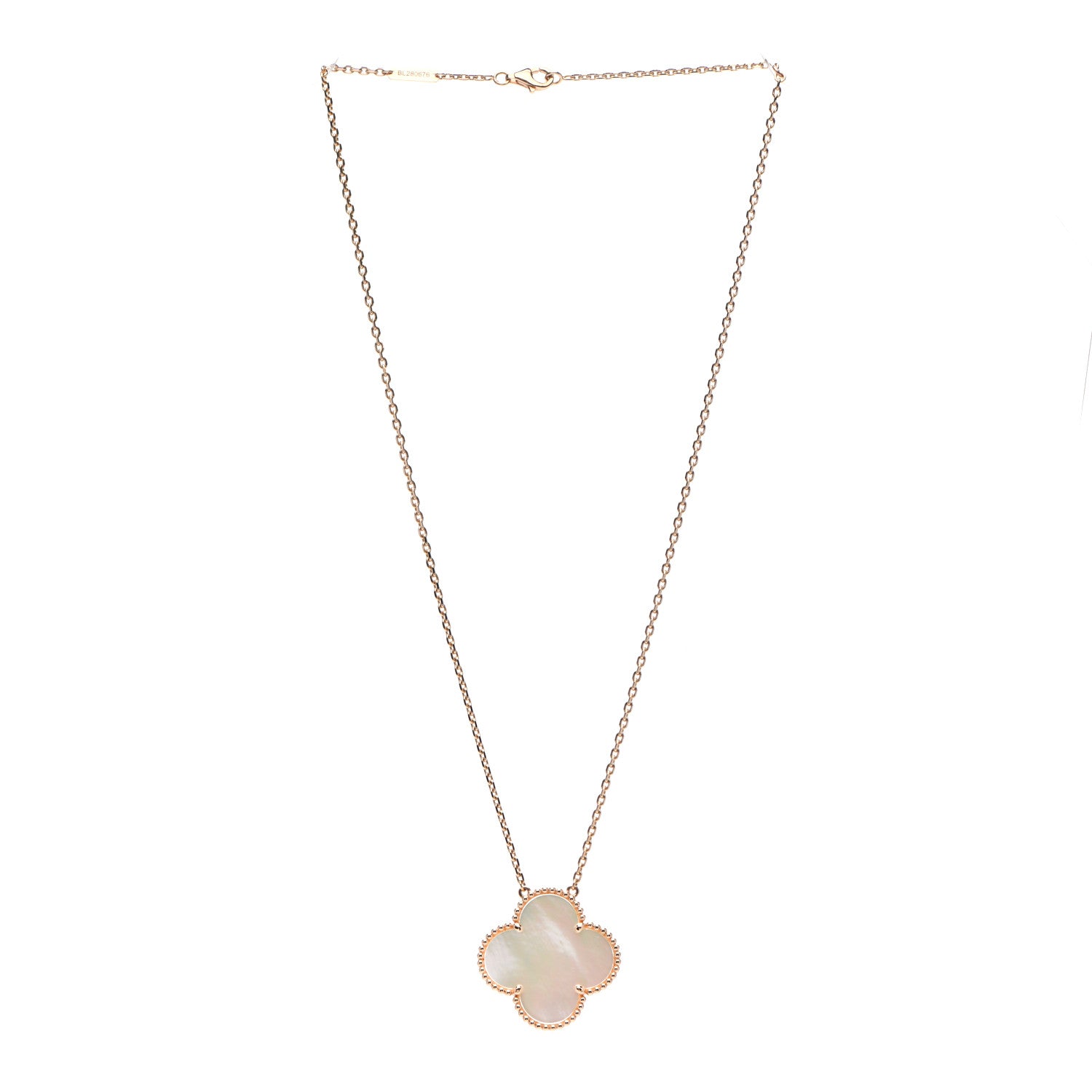 Van Cleef & Arpels 18K Rose Gold Mother of Pearl Magic Alhambra Pendant Necklace 3 of 6