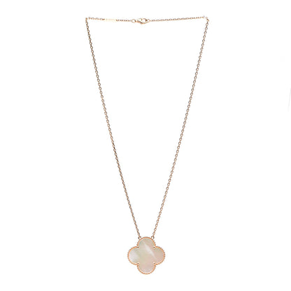 Van Cleef & Arpels 18K Rose Gold Mother of Pearl Magic Alhambra Pendant Necklace 3 of 6