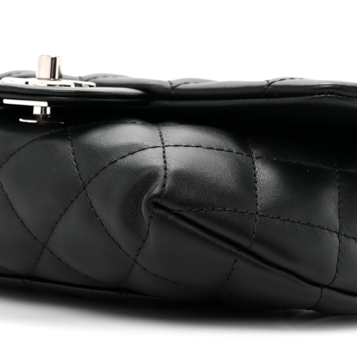 Calfskin Quilted CC Uniform Flap Belt Bag Black