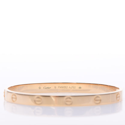 Cartier 18K Yellow Gold LOVE Bracelet 19 5 of 7