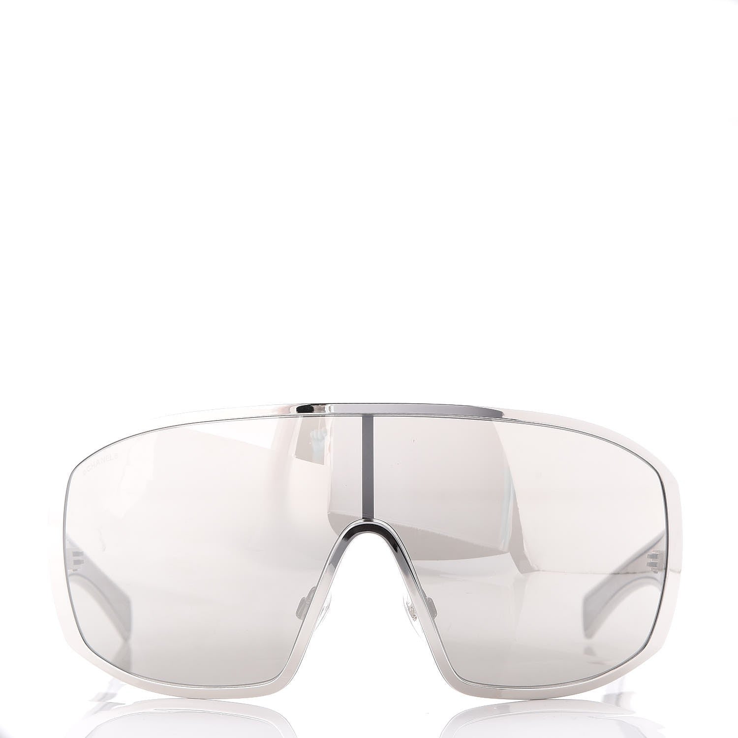 Chanel Shield Runway Sunglasses Silver 2 of 7