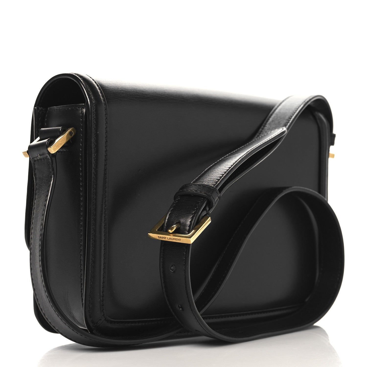 Saint Laurent Box Calfskin Monogram Medium Solferino Satchel Black 2 of 11