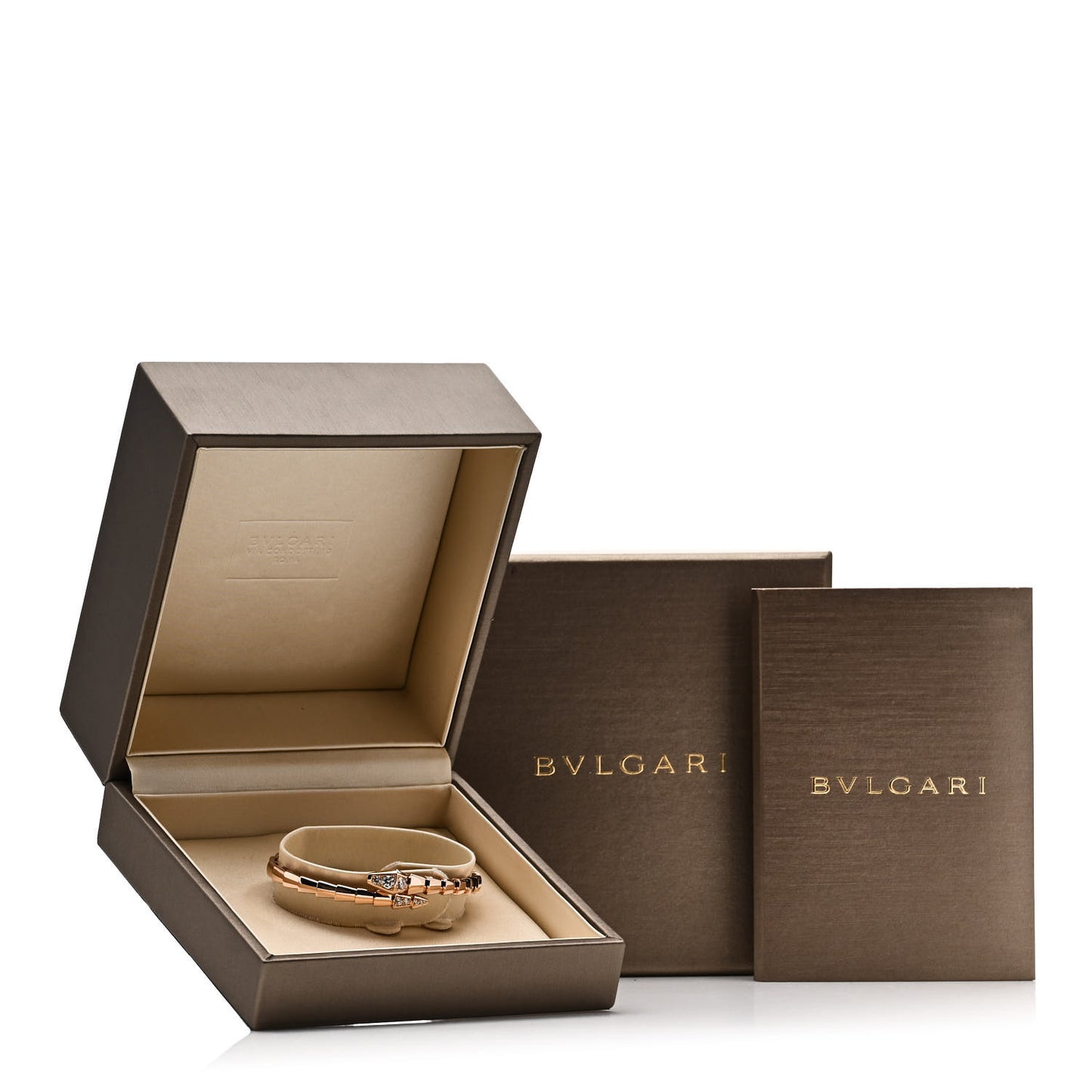 18K Rose Gold Diamond Serpenti Viper Bracelet S