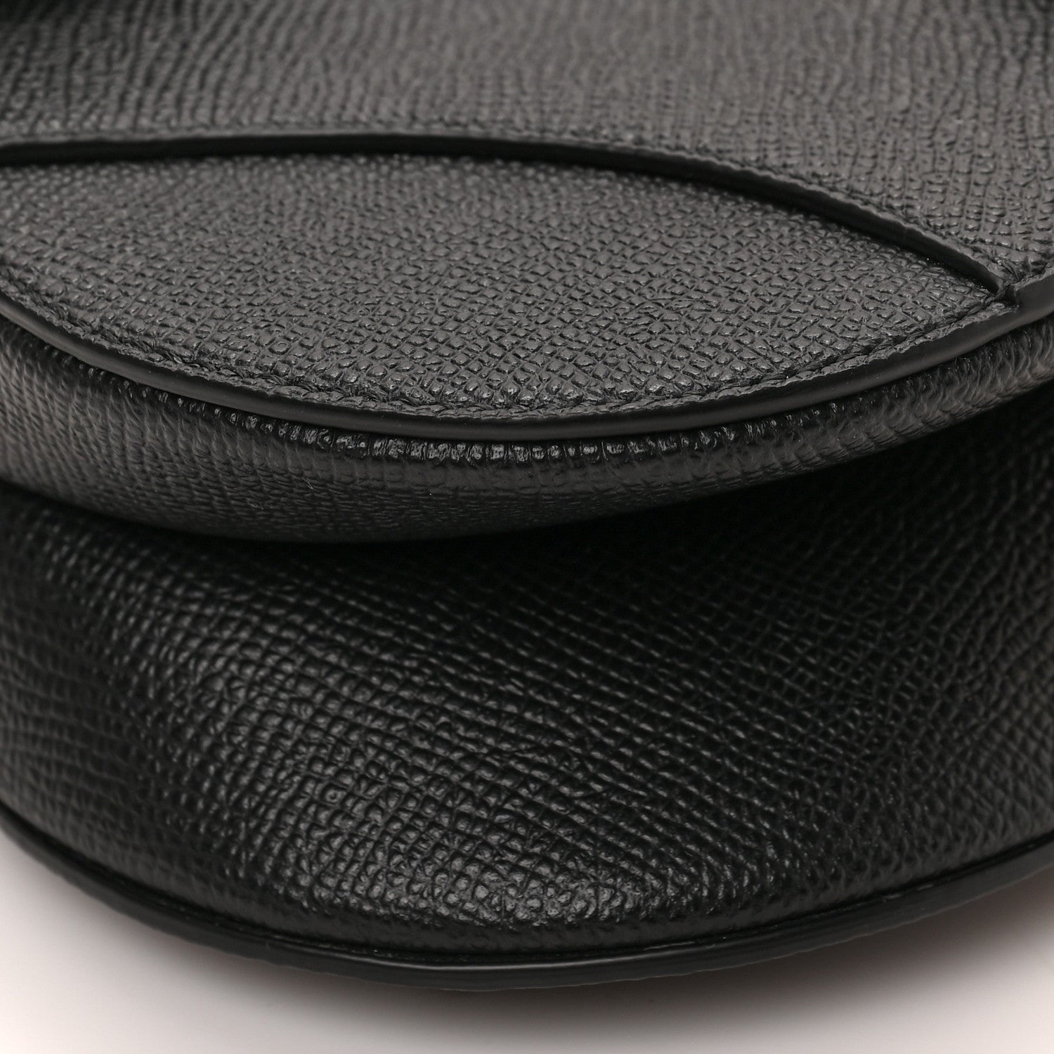 Christian Dior Grained Calfskin Mini Saddle Bag With Strap Black 7 of 8