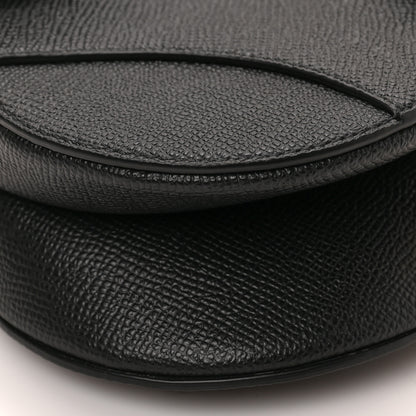 Christian Dior Grained Calfskin Mini Saddle Bag With Strap Black 7 of 8