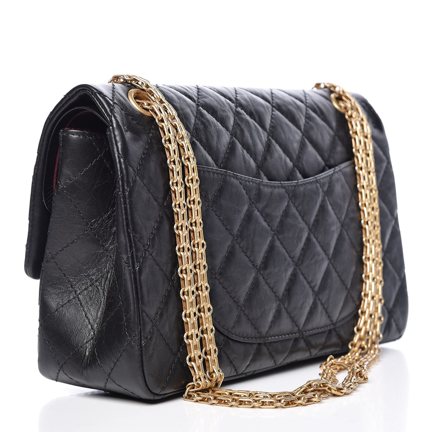 Aged Calfskin Quilted 2.55 Reissue 226 Flap Black