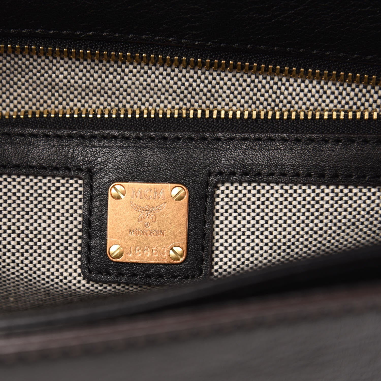 MCM Calf Hair Zebra Print Calfskin Visetos Little Veronika Satchel Black 8 of 10