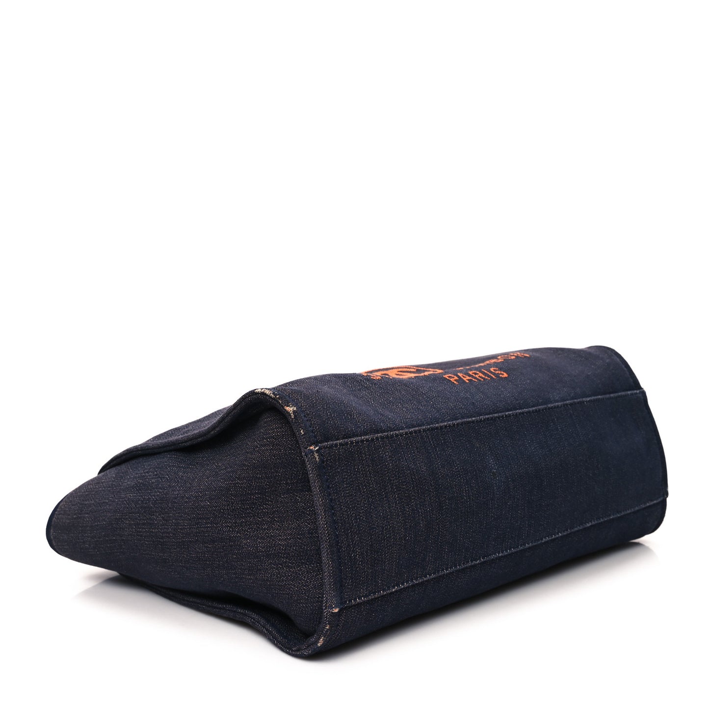 Denim Large Deauville Tote Blue Orange