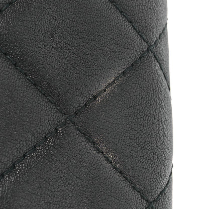 Chanel Grained Calfskin Quilted CC Box Pouch Black 10 of 11