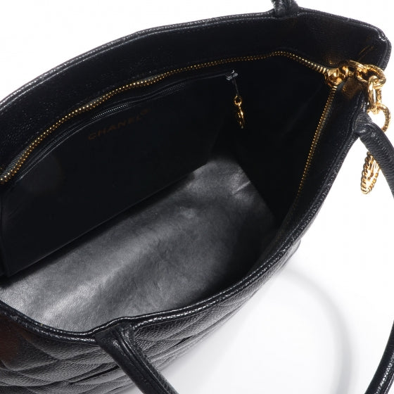 Caviar Medallion Tote Black