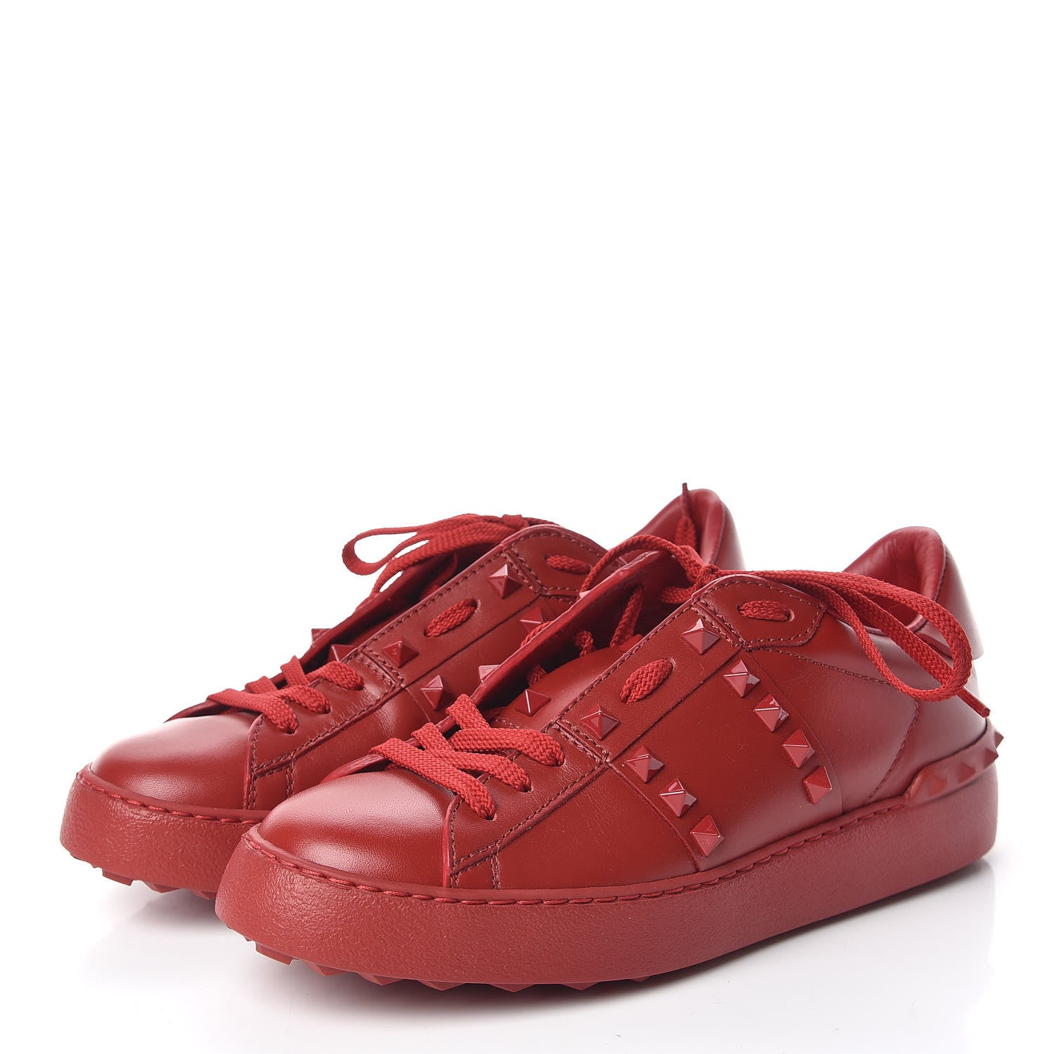 Valentino Garavani Calfskin Rockstud Untitled Open Sneakers 36 Rosso Valentino 3 of 8