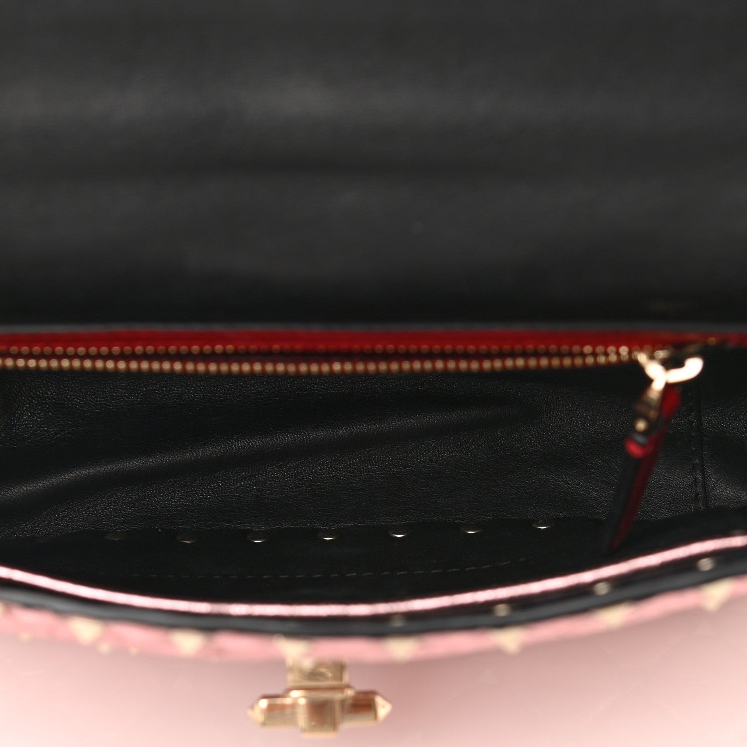 Valentino Garavani Metallic Wrinkled Lambskin Medium Rockstud Spike Shoulder Bag Lipstick 5 of 10