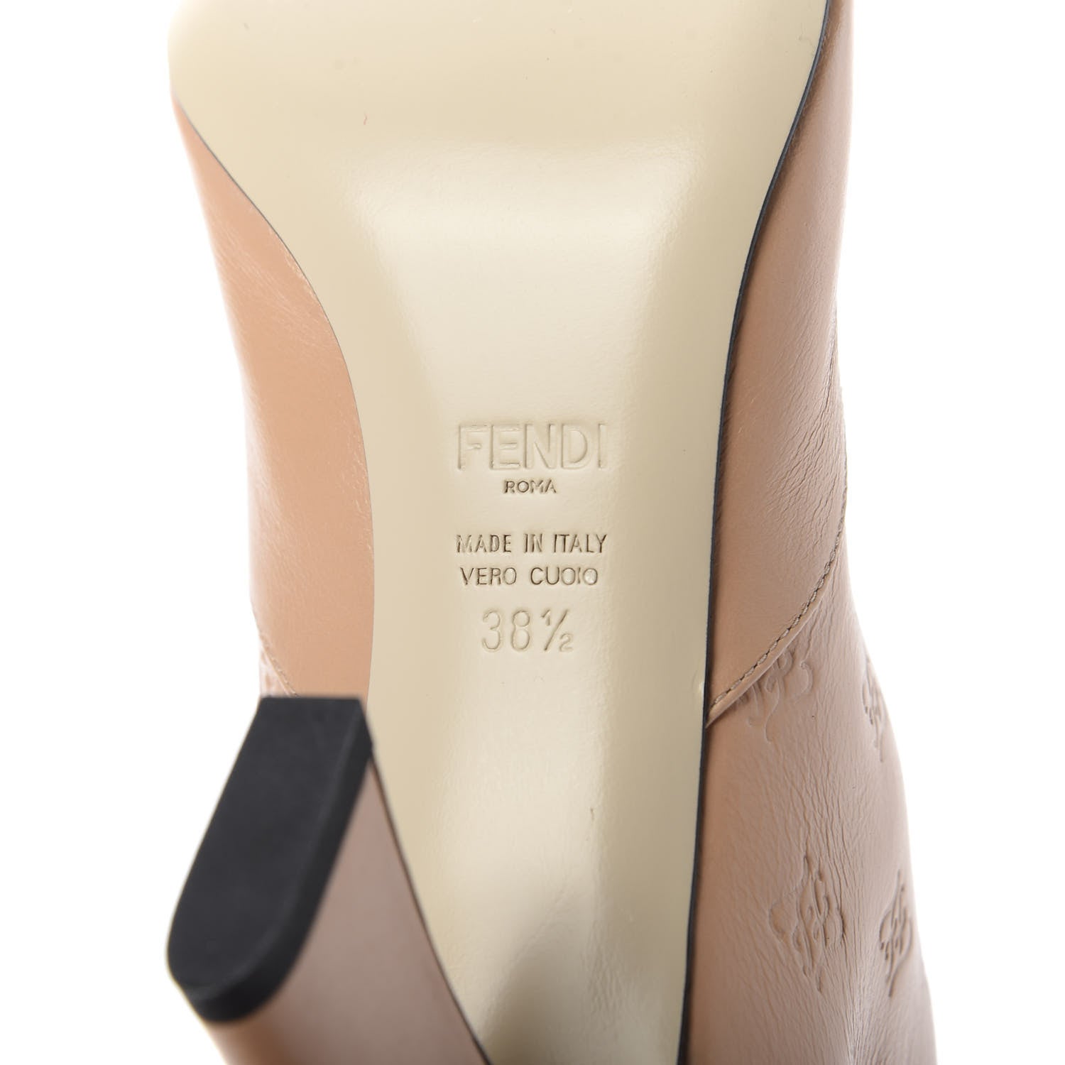 Fendi Vitello Karligraphy Embossed FFreedom Ankle Boots 38.5 Pink Burb 7 of 8