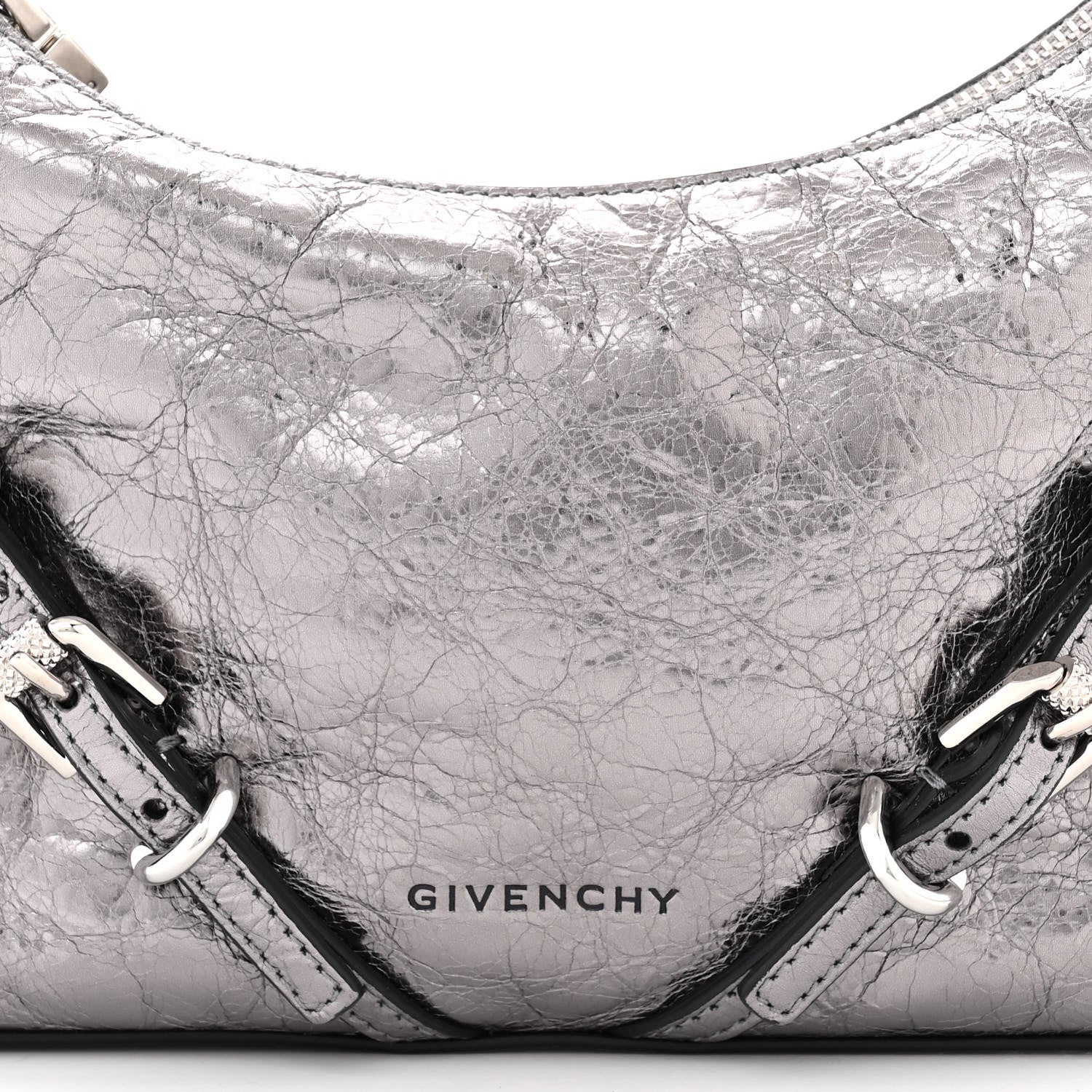 Givenchy Metallic Calfskin Mini Voyou Bag Silver 8 of 10